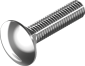 Flachrundschrauben mit Vierkantansatz, Vollgewinde