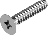 Senk-Blechschrauben mit Zapfen, H