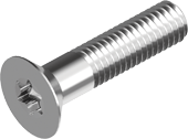 Countersunk head screws, TX, full thread