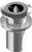 Thru-hulls with external thread, polished