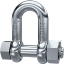 D-shackle with oversized bolt pin, forged